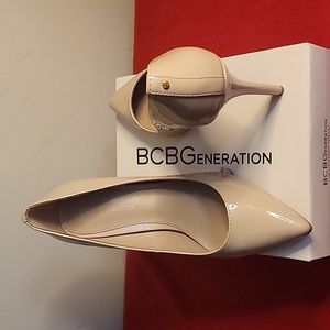 BCBGeneration women's Heidi pointed toe classic pumps. Patent color Shell size 8